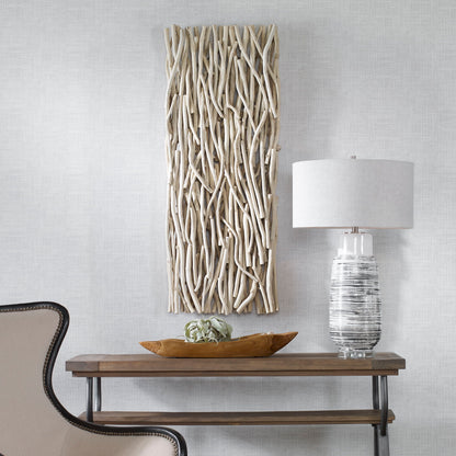 Gathered Teak - Bleached Wood Wall Decor - Beige