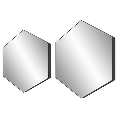 Amaya - Octagonal Mirrors (Set of 2) - Pearl Silver