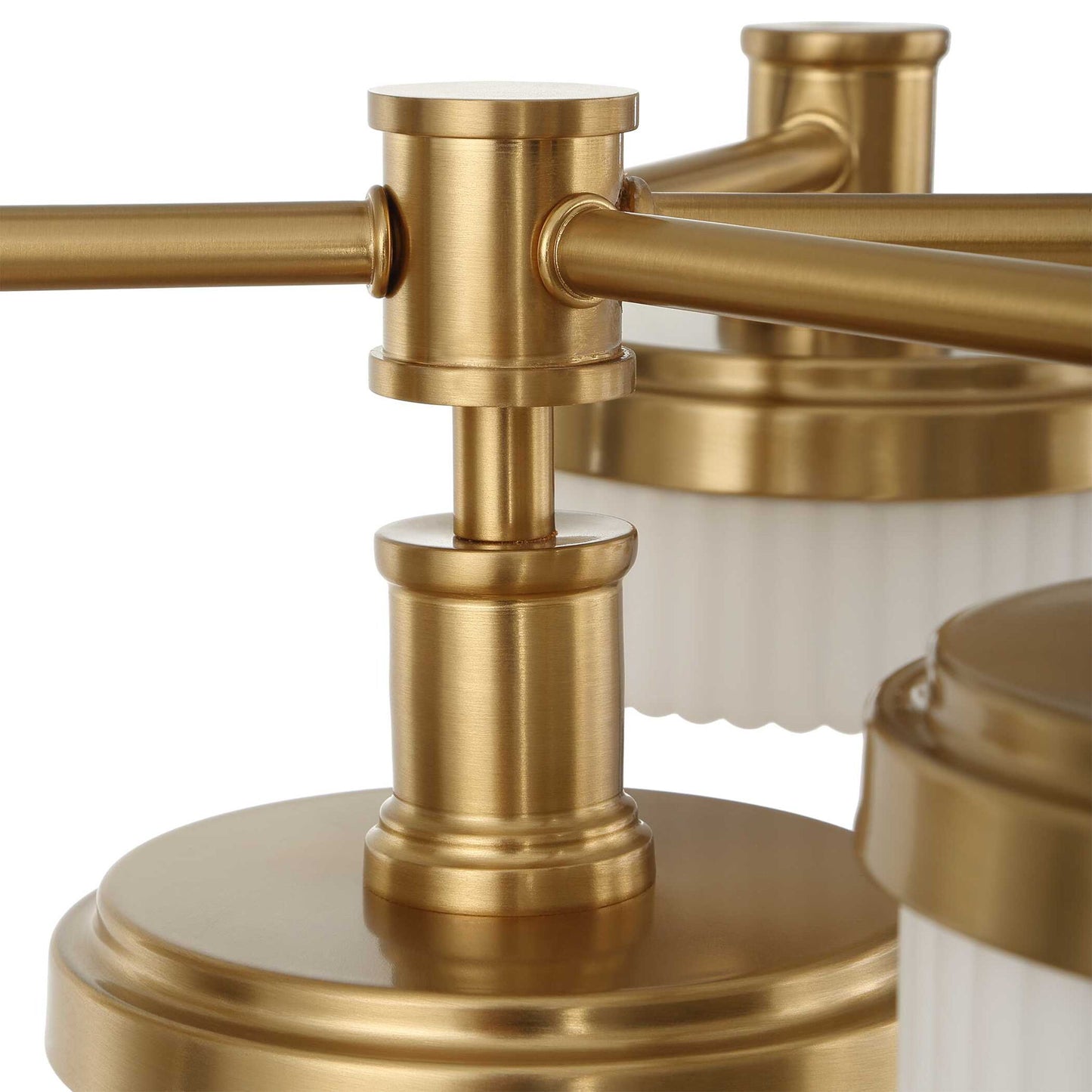 Wedge - 12 Light LED Brass Chandelier - White / Gold