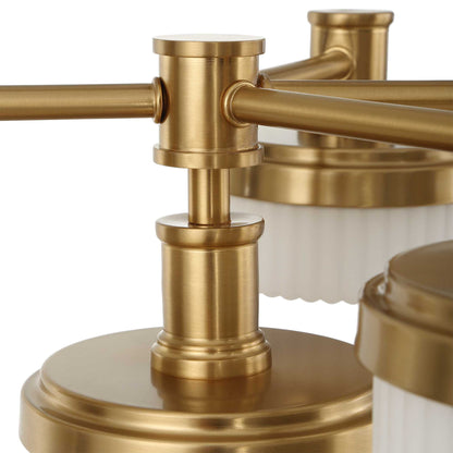 Wedge - 12 Light LED Brass Chandelier - White / Gold