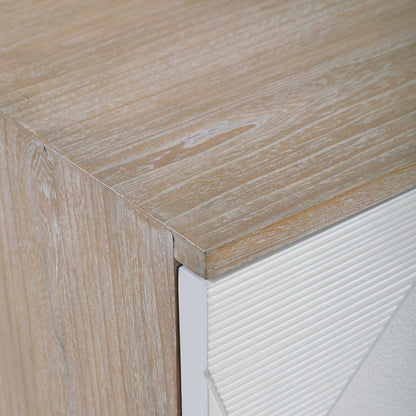Tightrope - 4 Door Modern Sideboard Cabinet - White & Light Brown