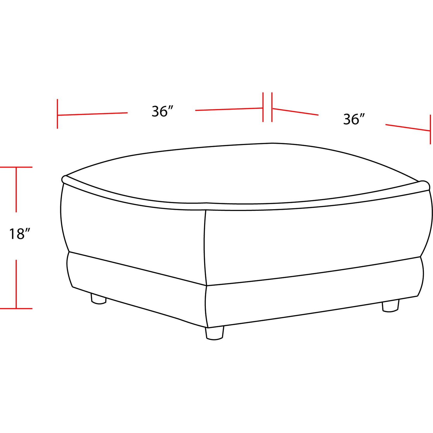 Utopia - Ottoman With Casters - Mega Ivory