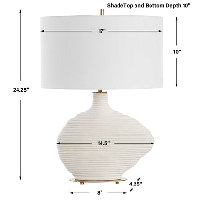 Duostacked - Ceramic Table Lamp - White
