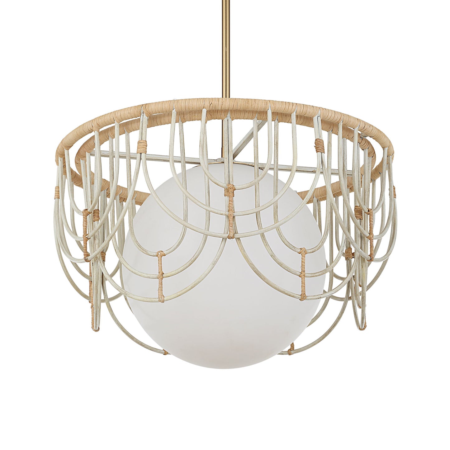 Arches - 1 Light Rattan Pendant - Light Brown