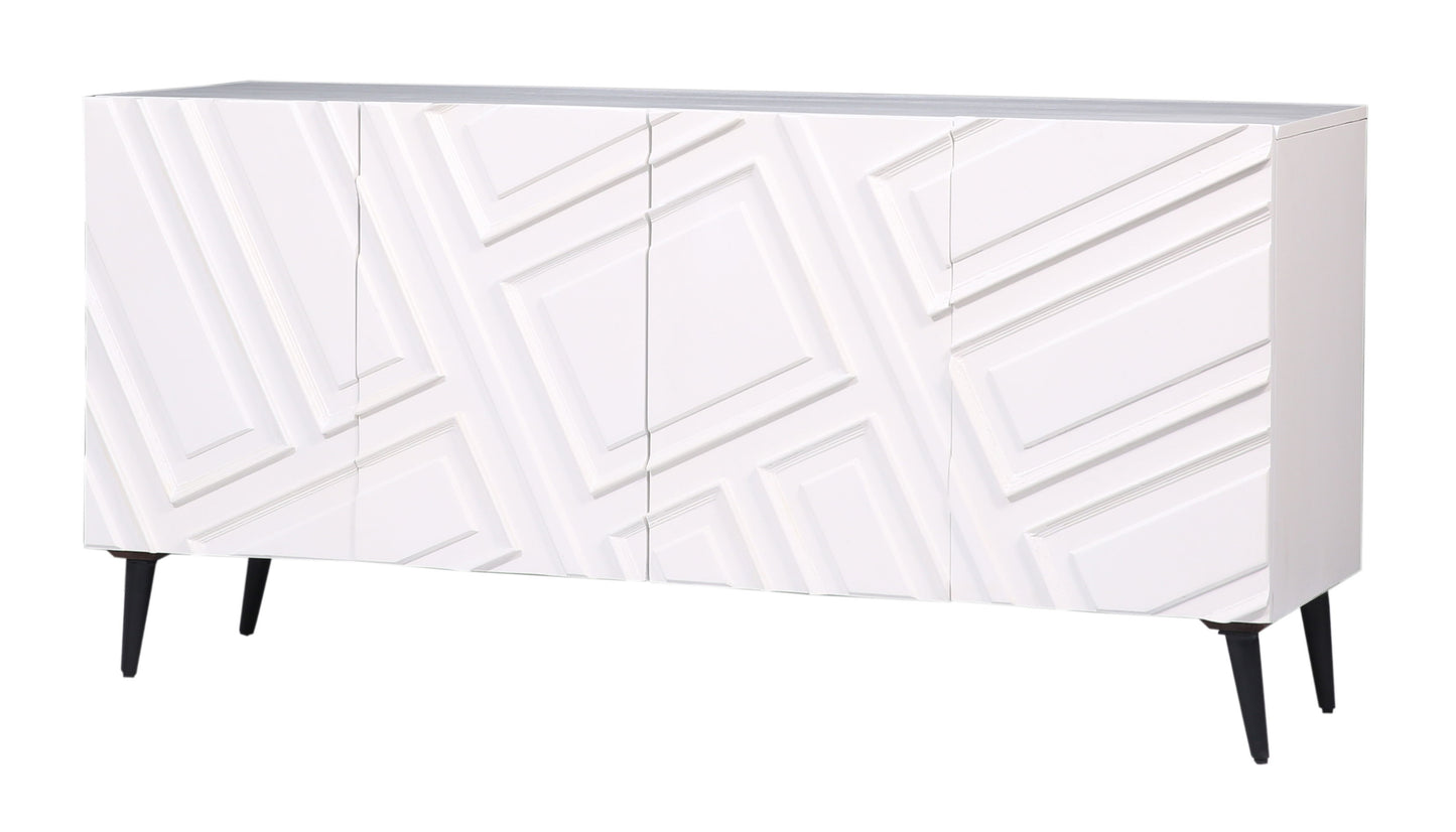 Ganawick - Four Door Credenza - White