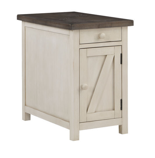 Bar Harbor II - One Drawer One Door Chairside Cabinet - Cream