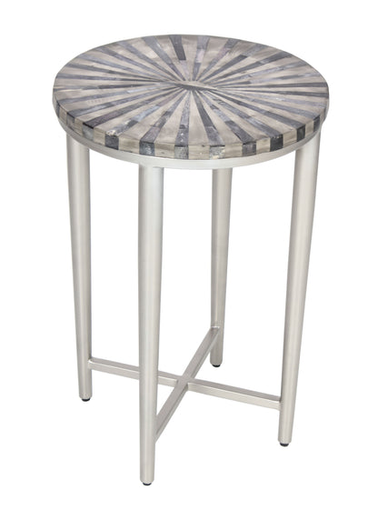 Torrin - Accent Table - Gray Bone / Antique Silver Finish