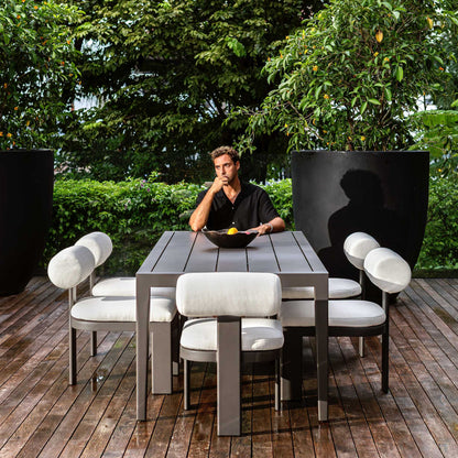 Bolster Back - Outdoor Dining Chair - White