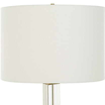 Crystal Column - Table Lamp - Pearl Silver