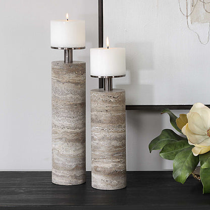 Shadowstone - Candleholders (Set of 2) - Gray