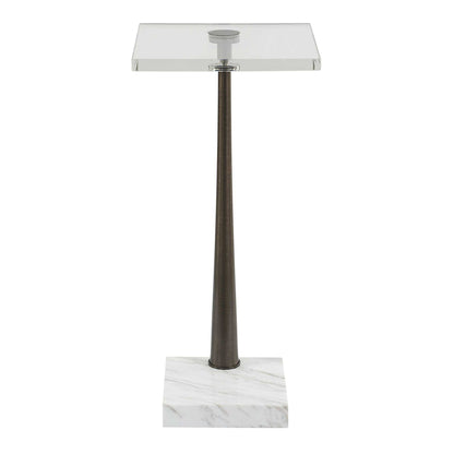 Pelton - Marble Glass Drink Table - Bronze / White