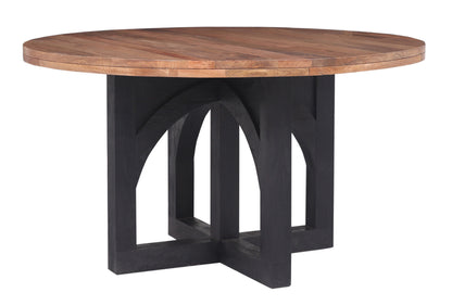 Gateway - Round Dining Table (2 Cartons) - Natural / Black