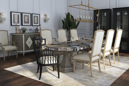 Sanctuary - Rectangle Dining Table With 2-20" Leaves - Pearl Silver