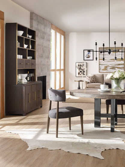 Curata - Upholstered Chair - Dark Gray / Dark Brown