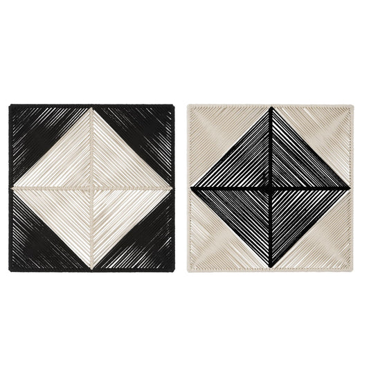 Seeing Double - Rope Wall Squares (Set of 2) - Beige & Black