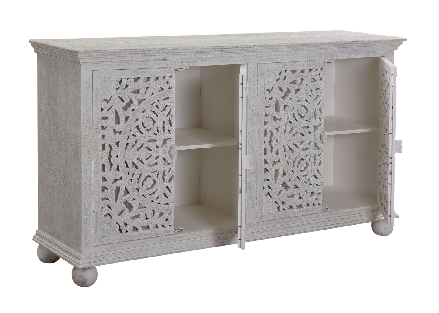 Bree - Four Door Credenza - Sandblast Whitewash