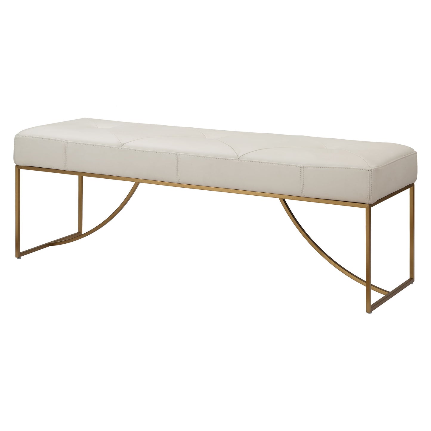 Swale - Ivory Leather Bench