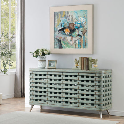 Riverdale - Four Door Credenza - Textured Green