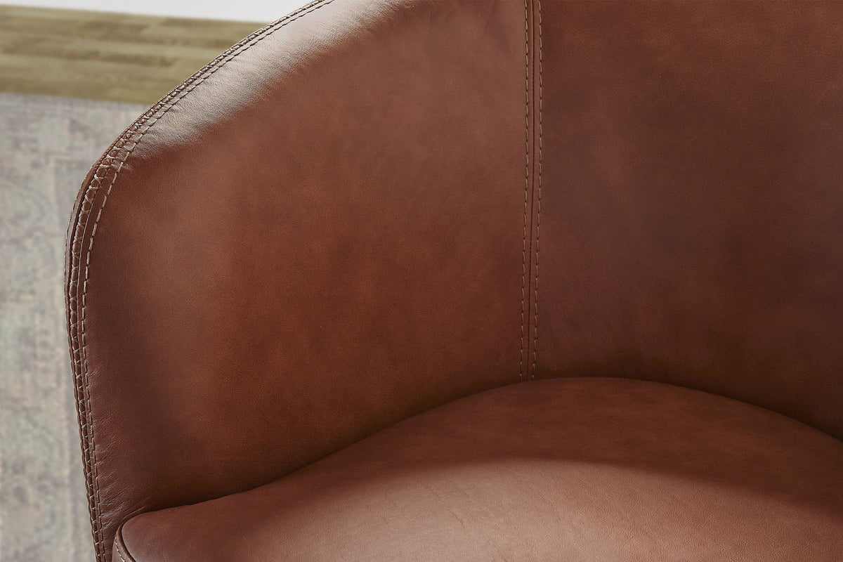 Barolo - 100% Italian Leather Swivel Club Chair (Set of 2)