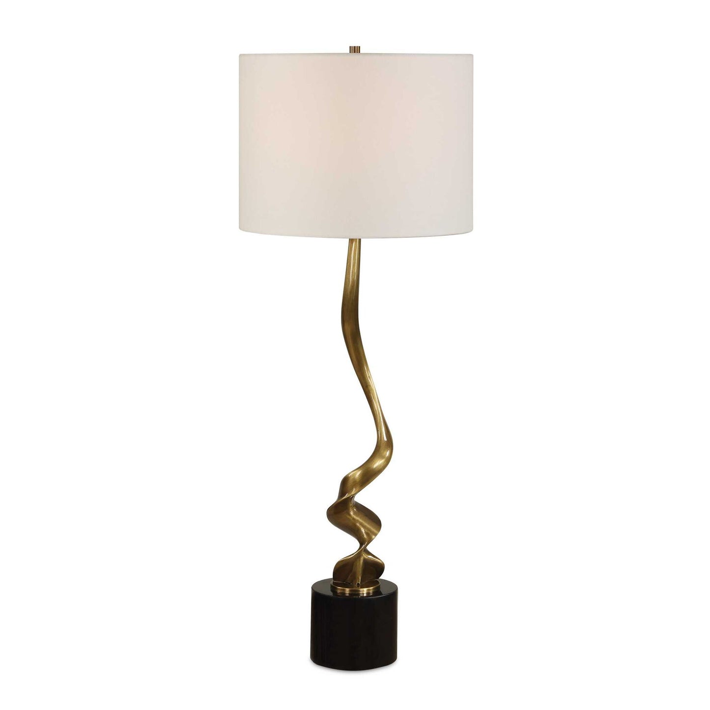 Spiraling - Cordless Brass Buffet Lamp - Black / Gold