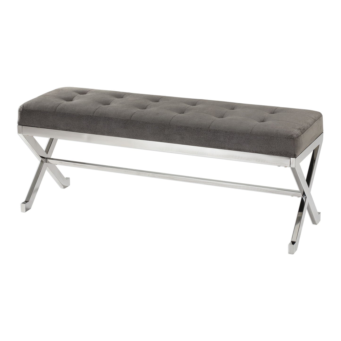 Bijou - Fabric Bench - Gray