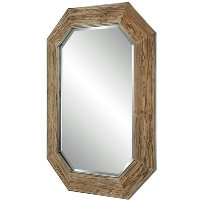 Siringo - Rustic Octagonal Mirror - Light Brown