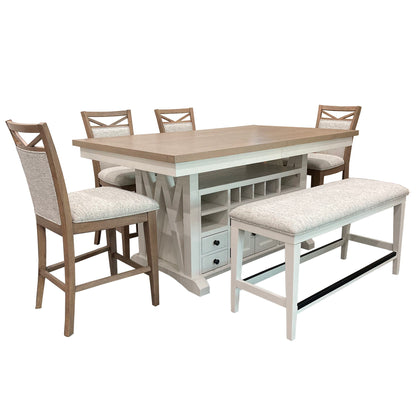 Americana Modern Dining - Island Counter-Height Extendable Dining Table - Cotton