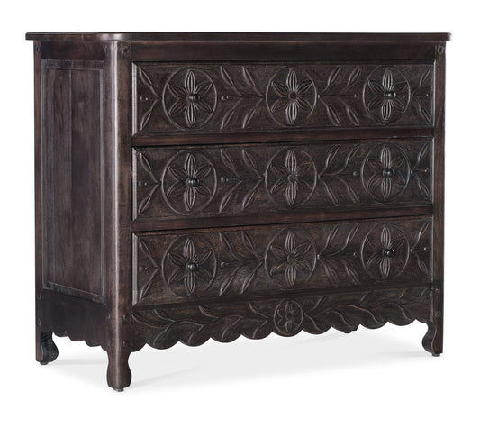 Commerce and Market - Flora Three-Drawer Chest - Dark Brown