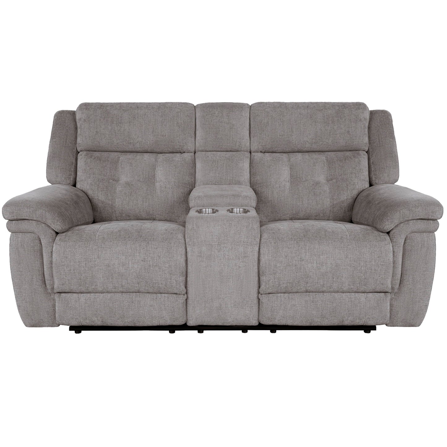 Richland - Power Reclining Console Loveseat - Bristol Gray