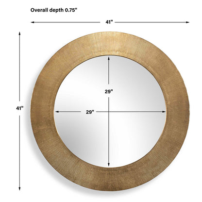 Tano - Round Mirror - Antique Brass