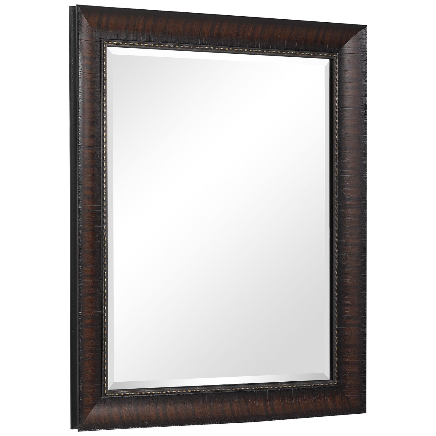 Wythe - Burnished Wood Mirror - Dark Brown