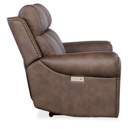 SS - Duncan Power Loveseat With Power Headrest & Lumbar - Dark Brown