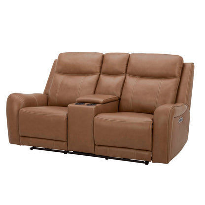 Haywood - Power Reclining Console Loveseat - Butternut
