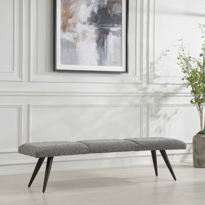 Bowtie - Charcoal Fabric Bench