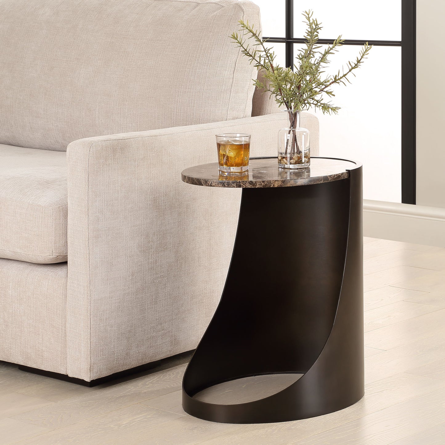 Welling - Modern Metal Side Table - Black