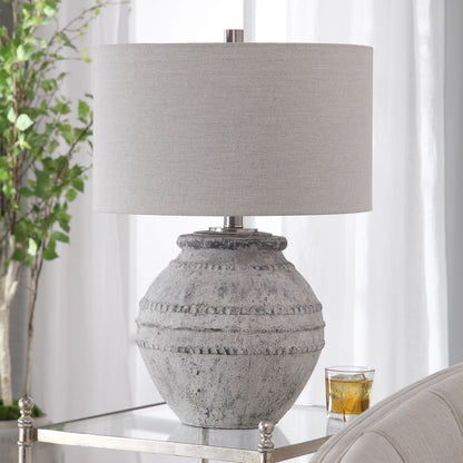 Montsant - Stone Table Lamp - Pearl Silver