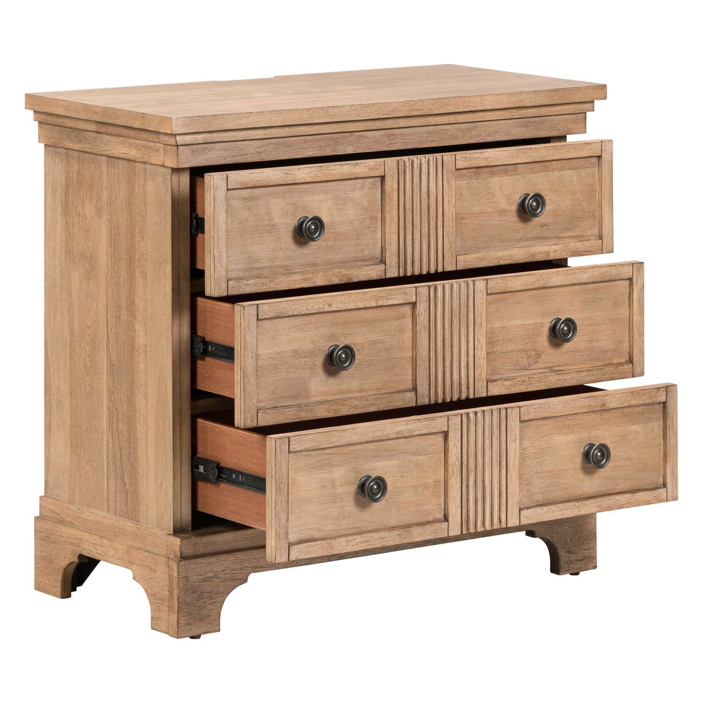 Haven Hills - Bedside Chest With Charging Station - Camel Beige