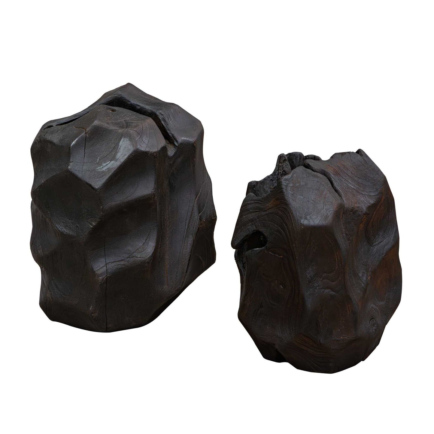 Ember Root - Teak Sculpture (Set of 2) - Black