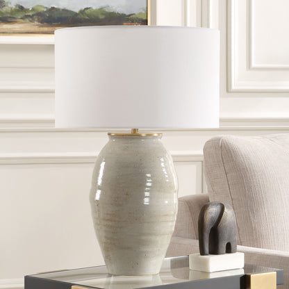 Amos - Ceramic Table Lamp - White