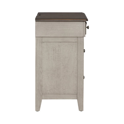 Ivy Hollow - 3 Drawer Bedside Chest With Charging Station - White