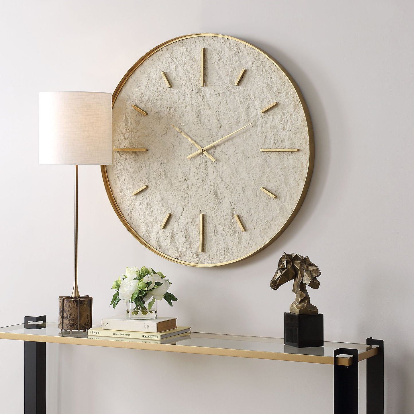 Stone Serenity - Wall Clock - Light Brown