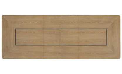 Escape - Dining Table With Extensions - Glazed Natural Oak / Black Metal Trim