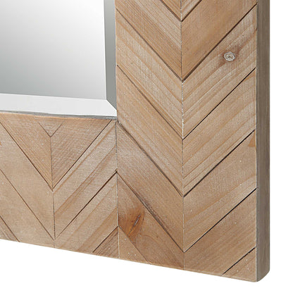 Demetria - Wooden Mirror, Small - Light Brown