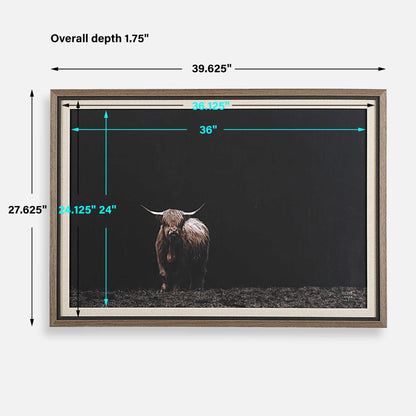 King Of The Hill - Framed Bovine Print - Black