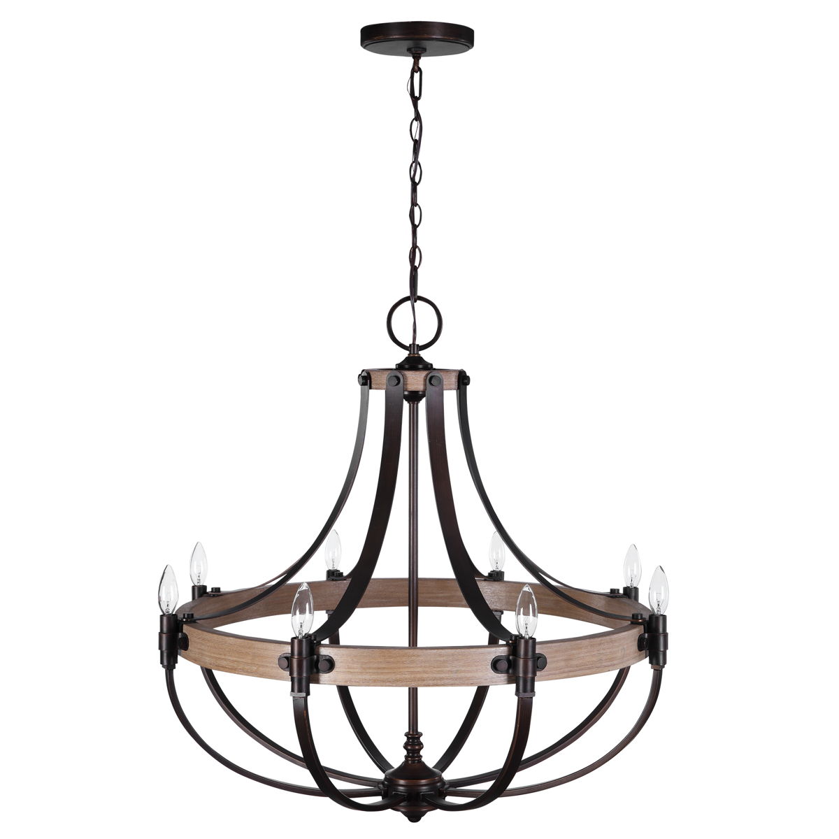 Dubois - 8 Light Chandelier - Light Brown