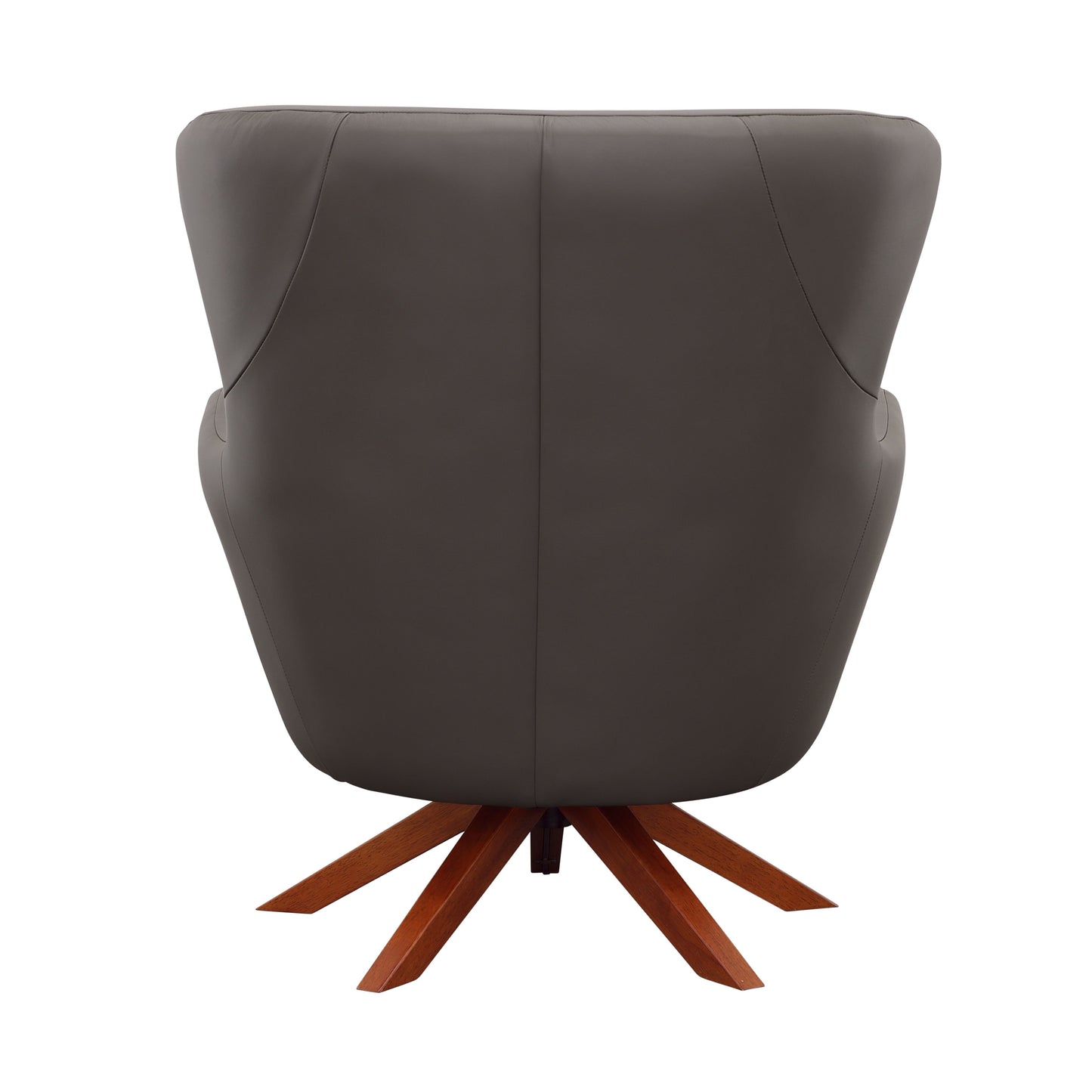 Gideon - Swivel Accent Chair - Gray / Warm Walnut