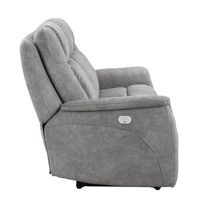 Linus - Zero Gravity Power Reclining Sofa - Hudson Gray