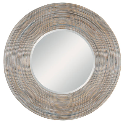 Vortex - White Washed Round Mirror