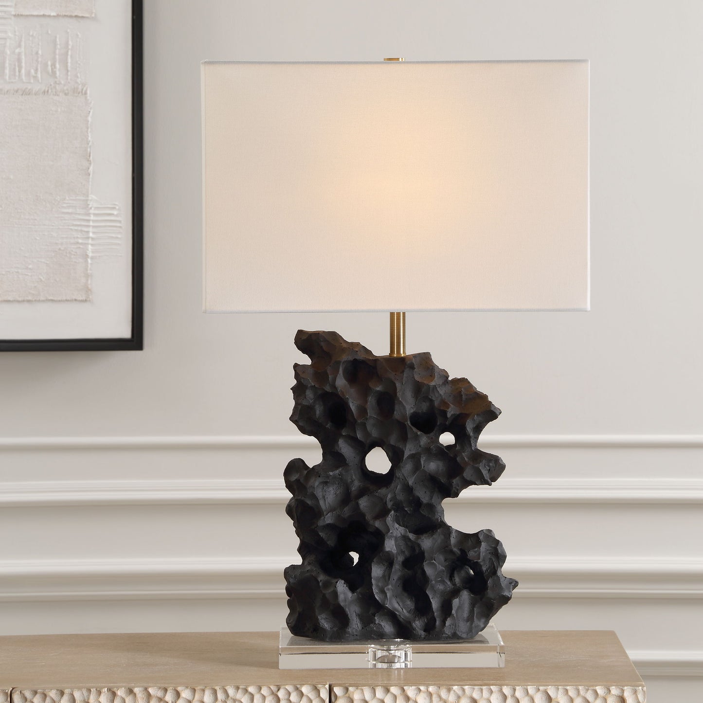 Basalt - Black Stone Table Lamp
