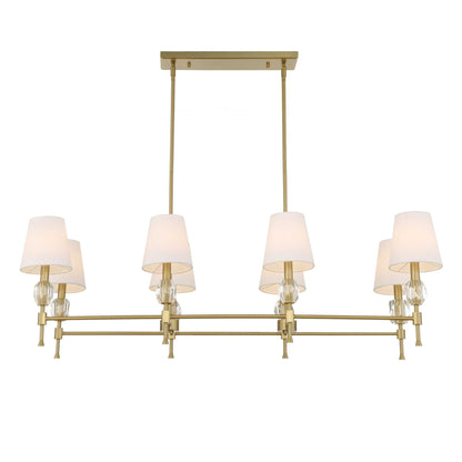 Arques - 8 Light Linear Chandelier - White / Gold